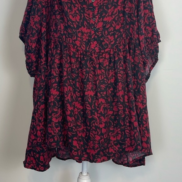 Torrid Babydoll Softest Flannel Puff Short Sleeve Top. Size 6X. NWT. Red & Black - Picture 6 of 15